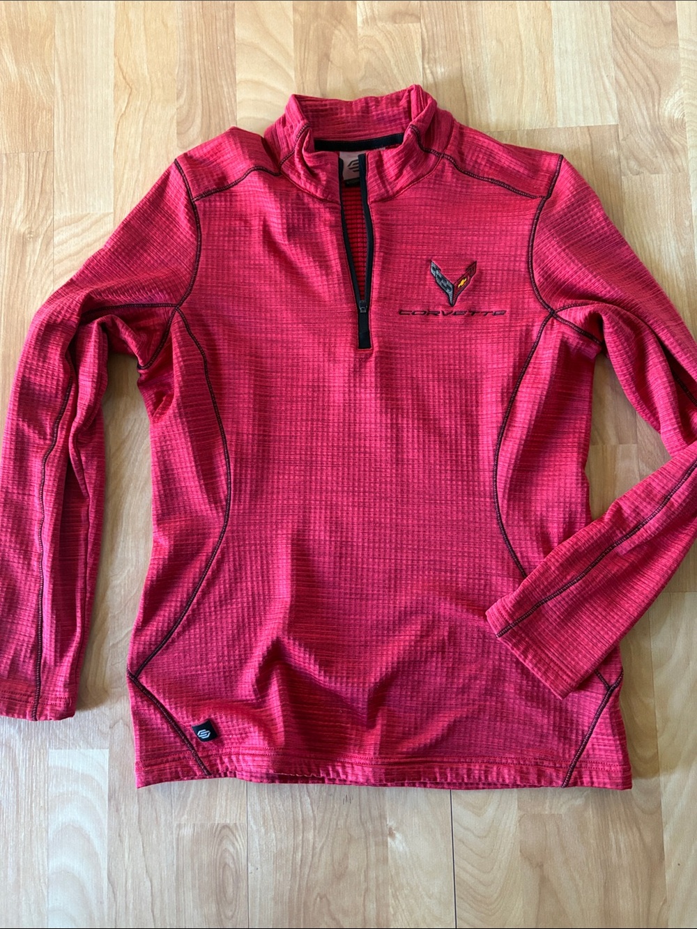 Corvette Women's Red Quarter-Zip Pullover Hoodie
